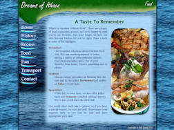 Dreams of Ithaca Menu Page